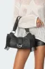 Shterna Fringed Faux Leather Sueded Bag sold by Edikted