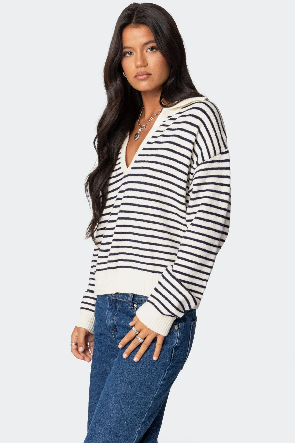 Copenhagen Oversized Striped Sweater sold by Edikted product image thumbnail 3