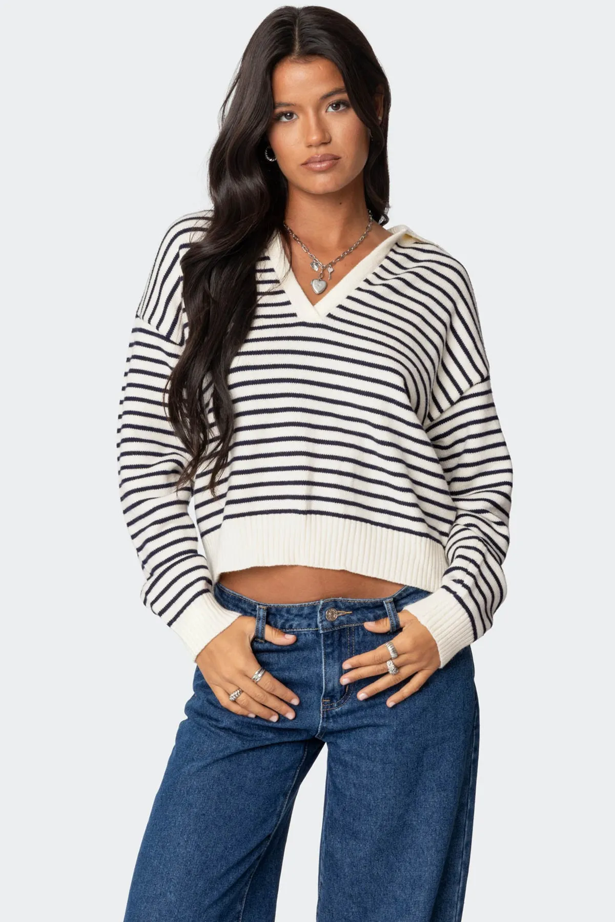 Copenhagen Oversized Striped Sweater sold by Edikted
