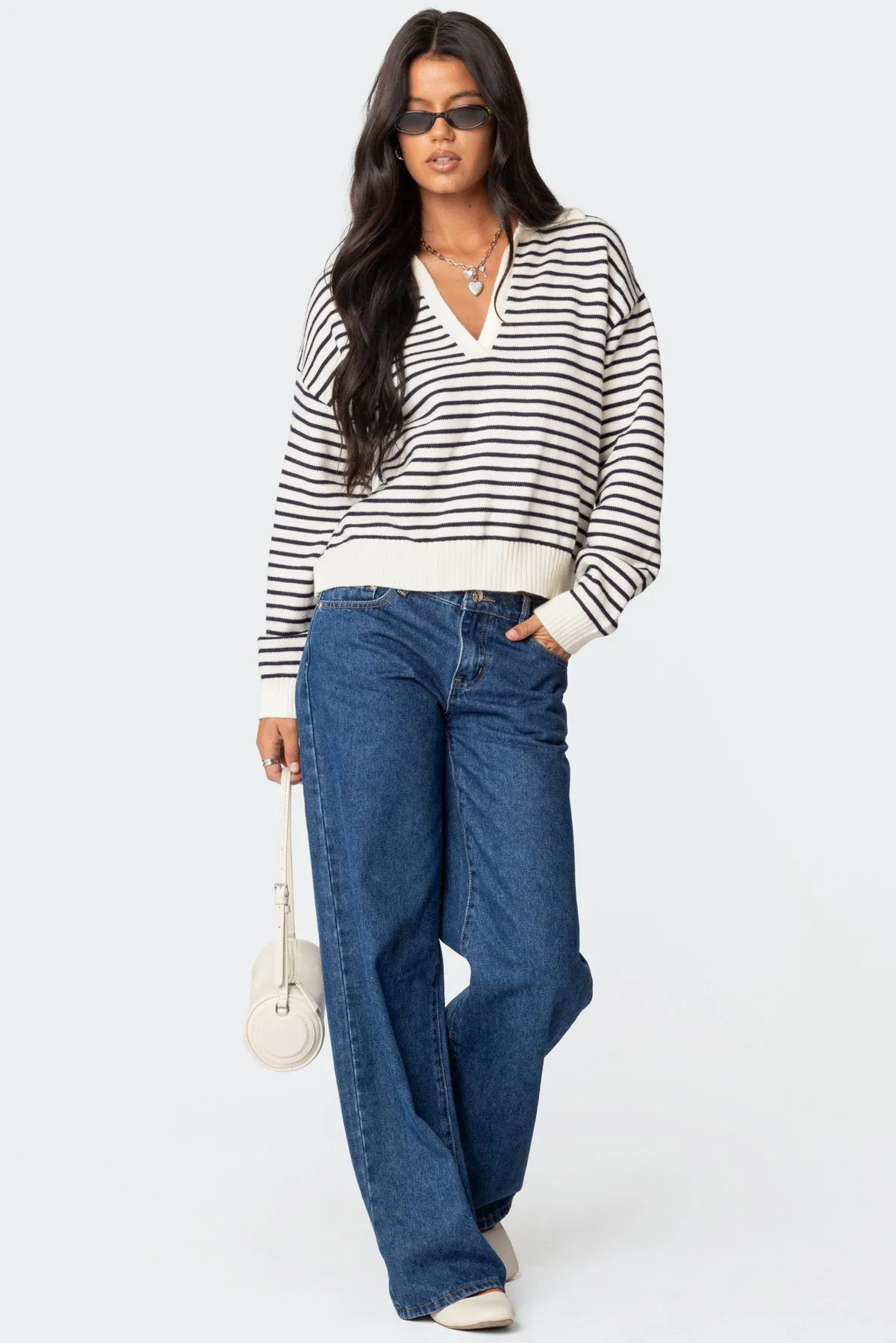 Copenhagen Oversized Striped Sweater sold by Edikted product image thumbnail 2