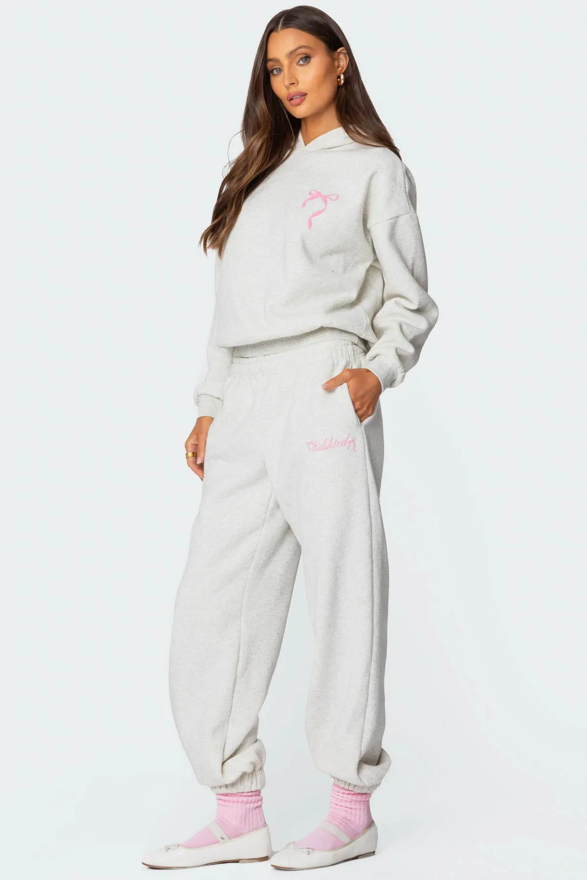 Sasha Bow Detail Sweatpants sold by Edikted product image thumbnail 4