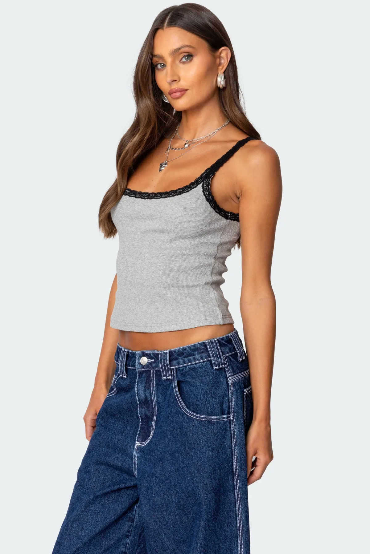 Jude Lacey Ribbed Tank Top sold by Edikted product image thumbnail 3