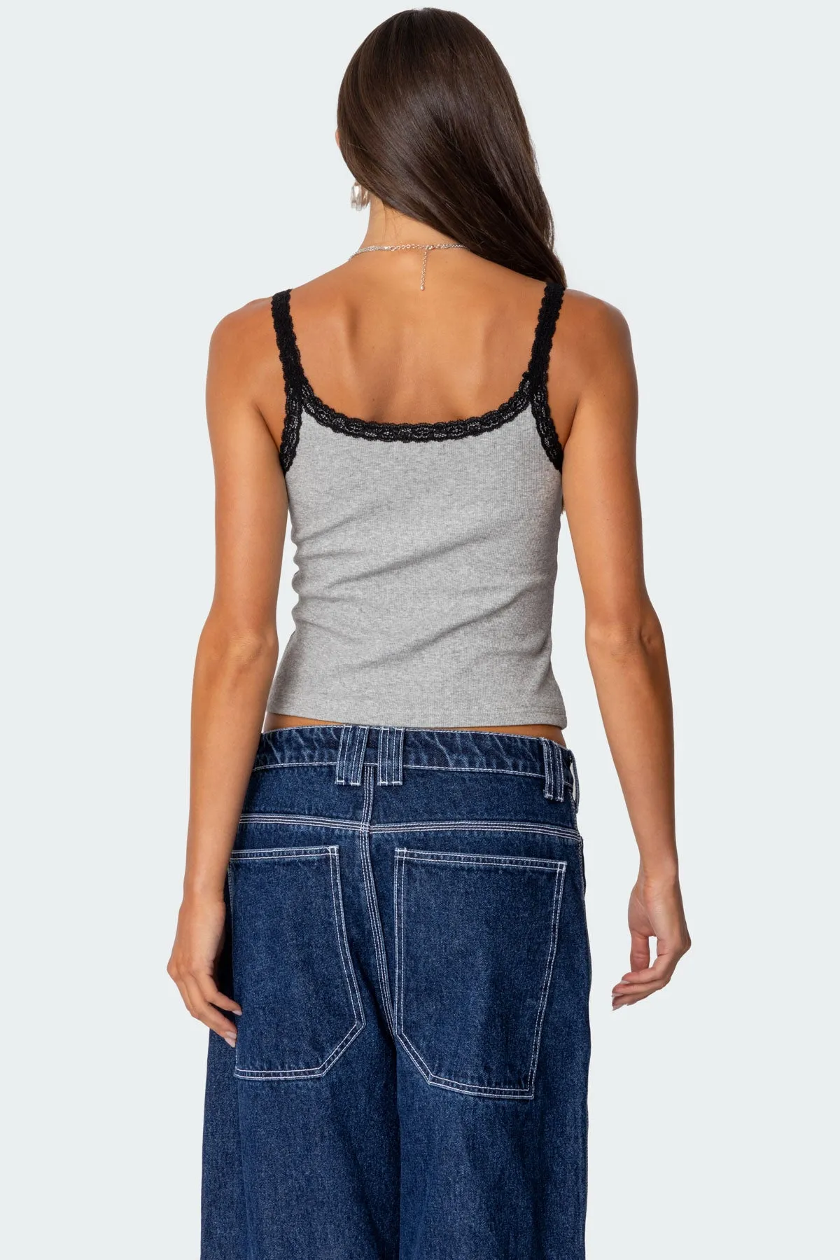 Jude Lacey Ribbed Tank Top sold by Edikted product image thumbnail 5