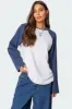 Oversized Raglan Long Sleeve T Shirt sold by Edikted