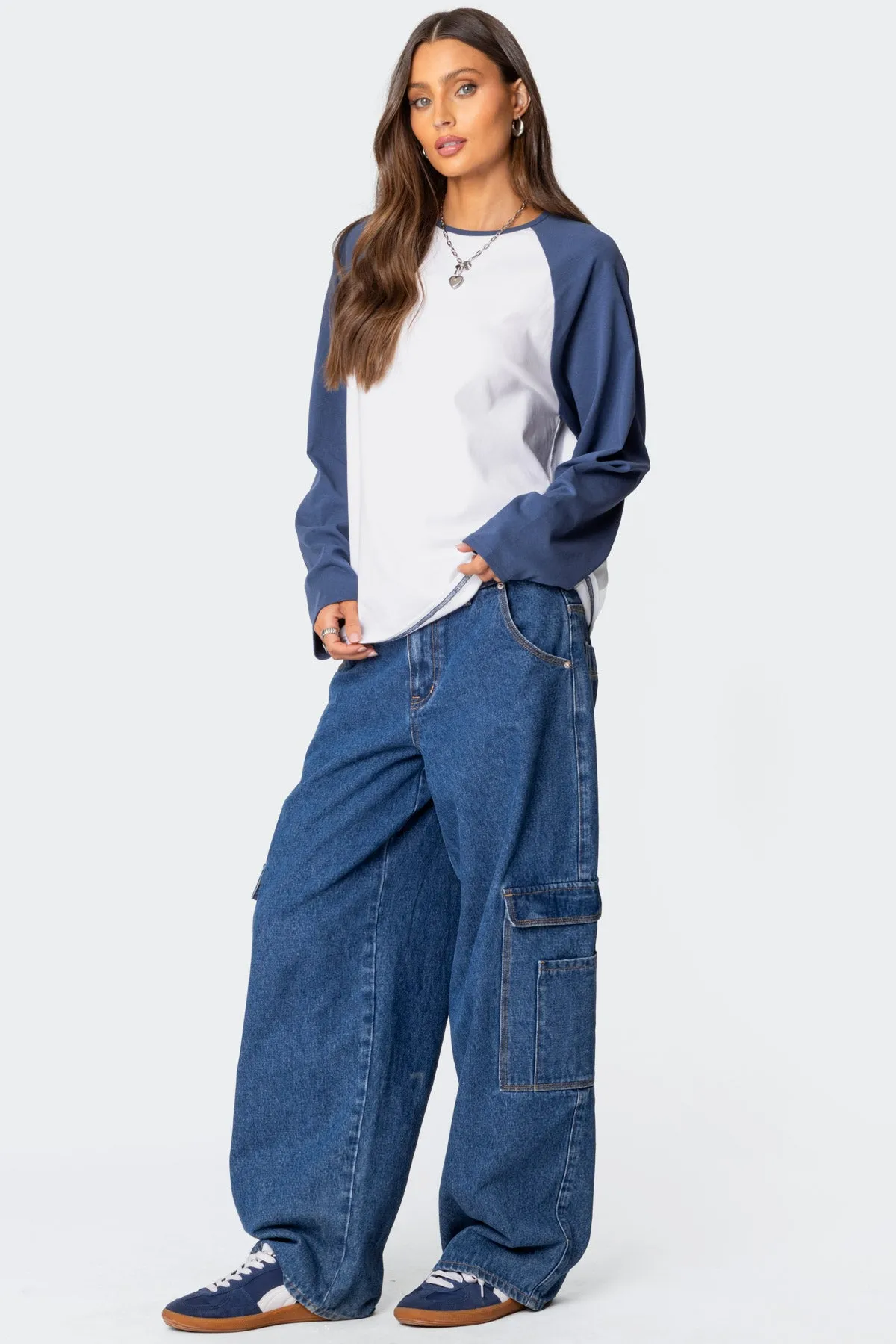 Oversized Raglan Long Sleeve T Shirt sold by Edikted product image thumbnail 4