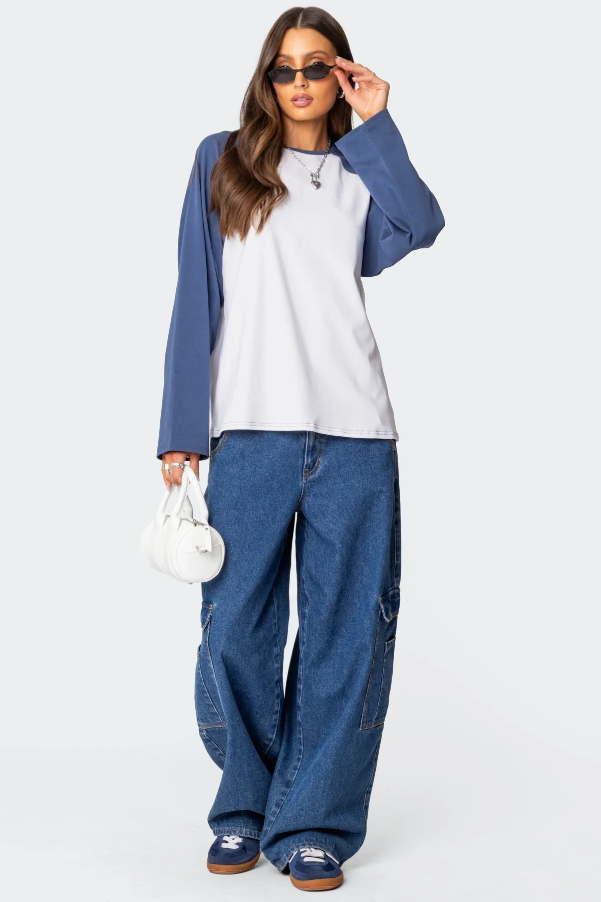 Oversized Raglan Long Sleeve T Shirt sold by Edikted product image thumbnail 2