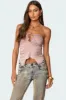 Ring Cut Out Asymmetric Strapless Top sold by Edikted