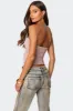 Ring Cut Out Asymmetric Strapless Top sold by Edikted