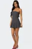 Pleated Drop Waist Mini Dress sold by Edikted