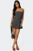 Pleated Drop Waist Mini Dress sold by Edikted