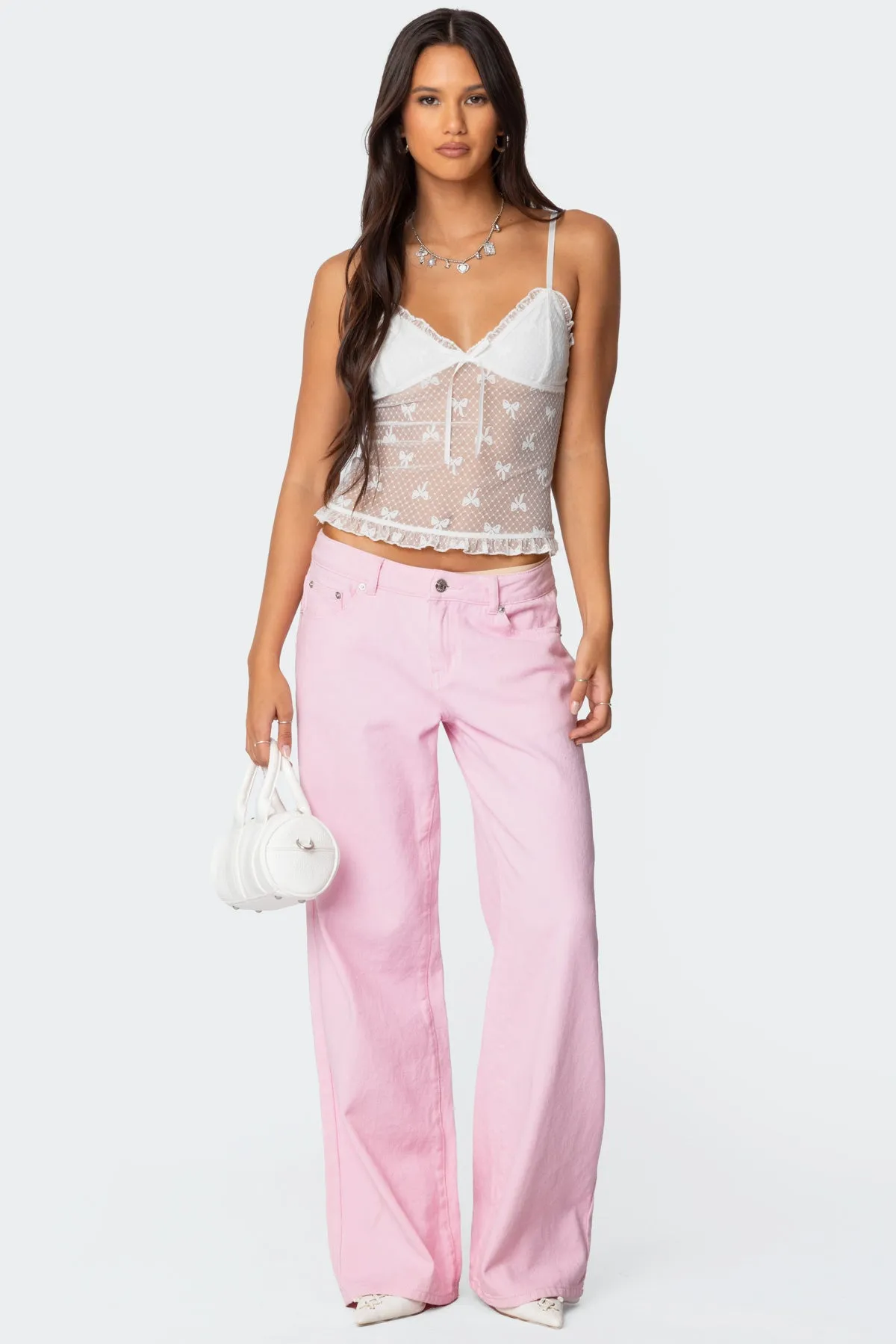 Polka Dot & Bow Sheer Tank Top sold by Edikted product image thumbnail 2