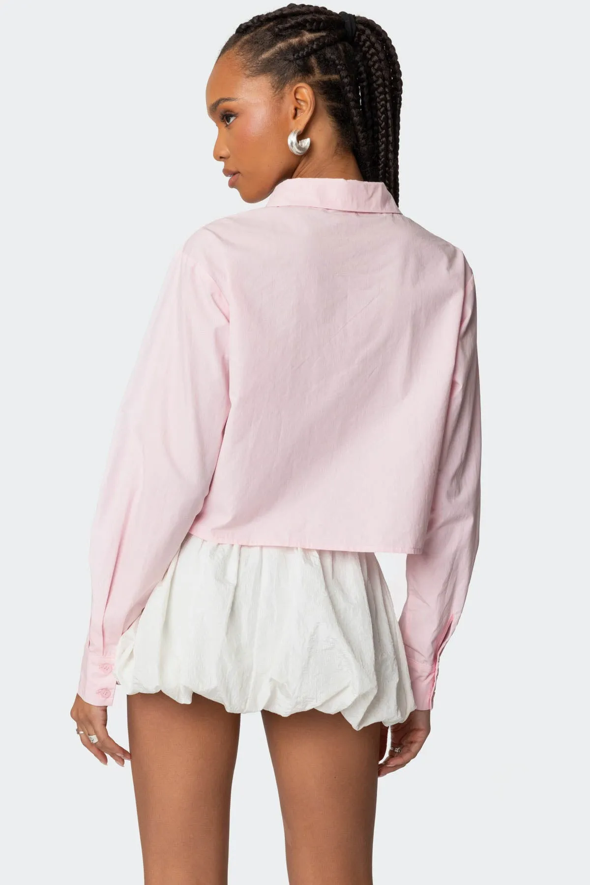 Melrose Tie Front Collared Top sold by Edikted product image thumbnail 4