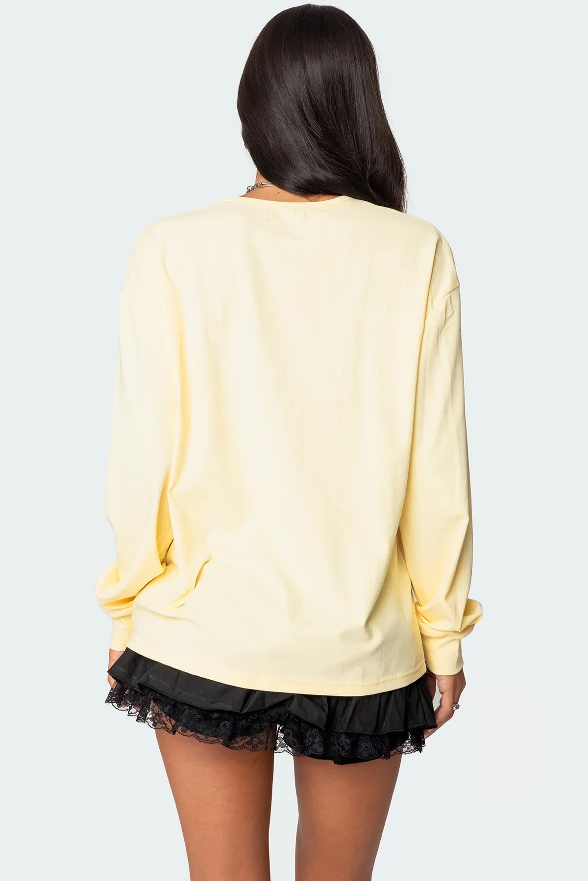 Honeybee Oversized Long Sleeve T Shirt sold by Edikted product image thumbnail 4