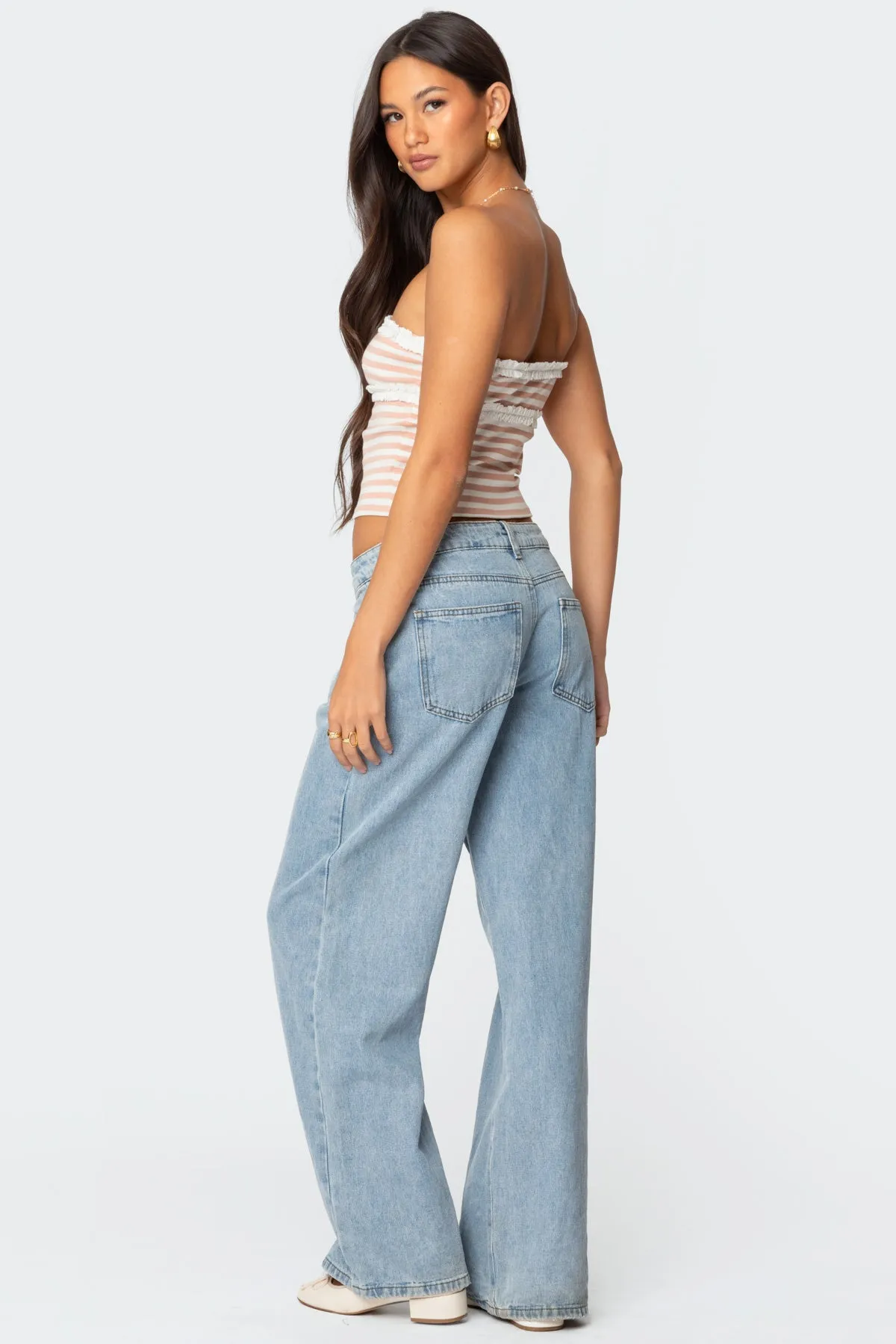 Striped Eyelet Trim Tube Top sold by Edikted product image thumbnail 5