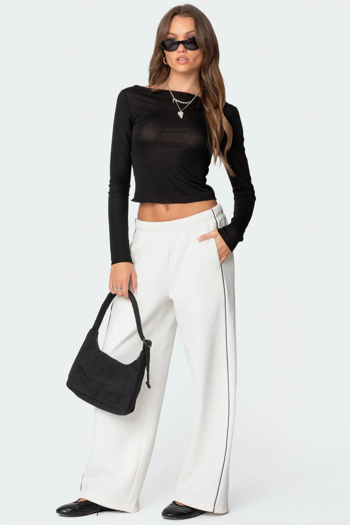 Rach Sheer Boat Neck Top sold by Edikted product image thumbnail 2