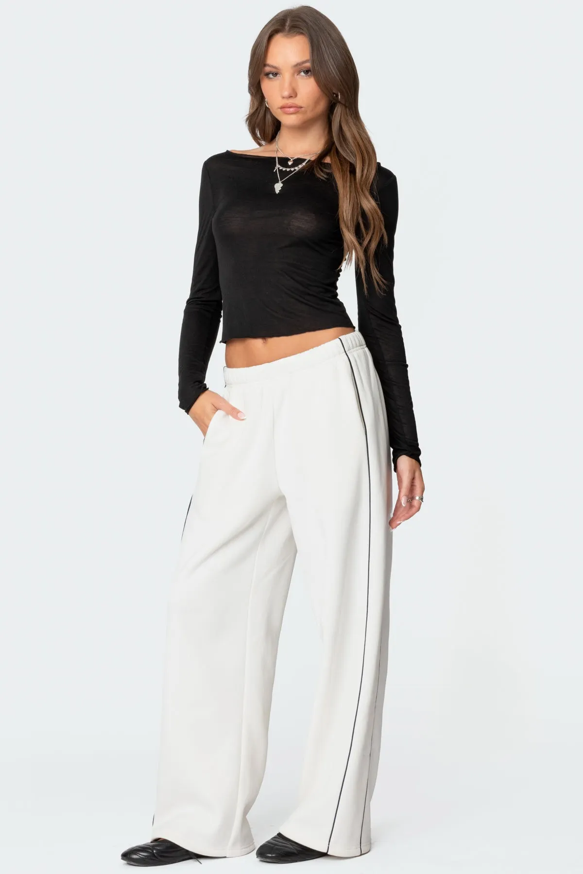 Rach Sheer Boat Neck Top sold by Edikted product image thumbnail 4