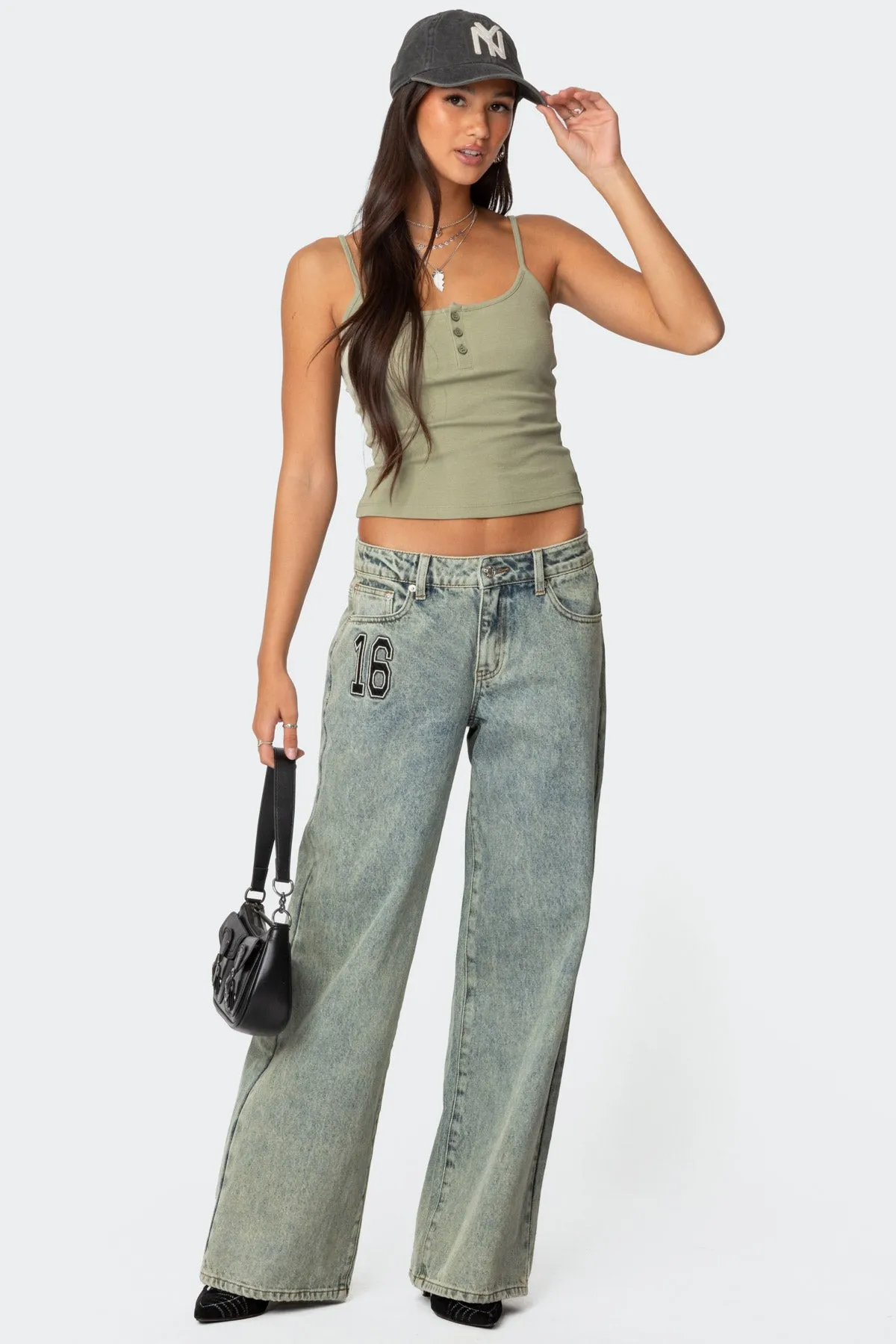 Ribbed Henley Tank Top sold by Edikted product image thumbnail 2