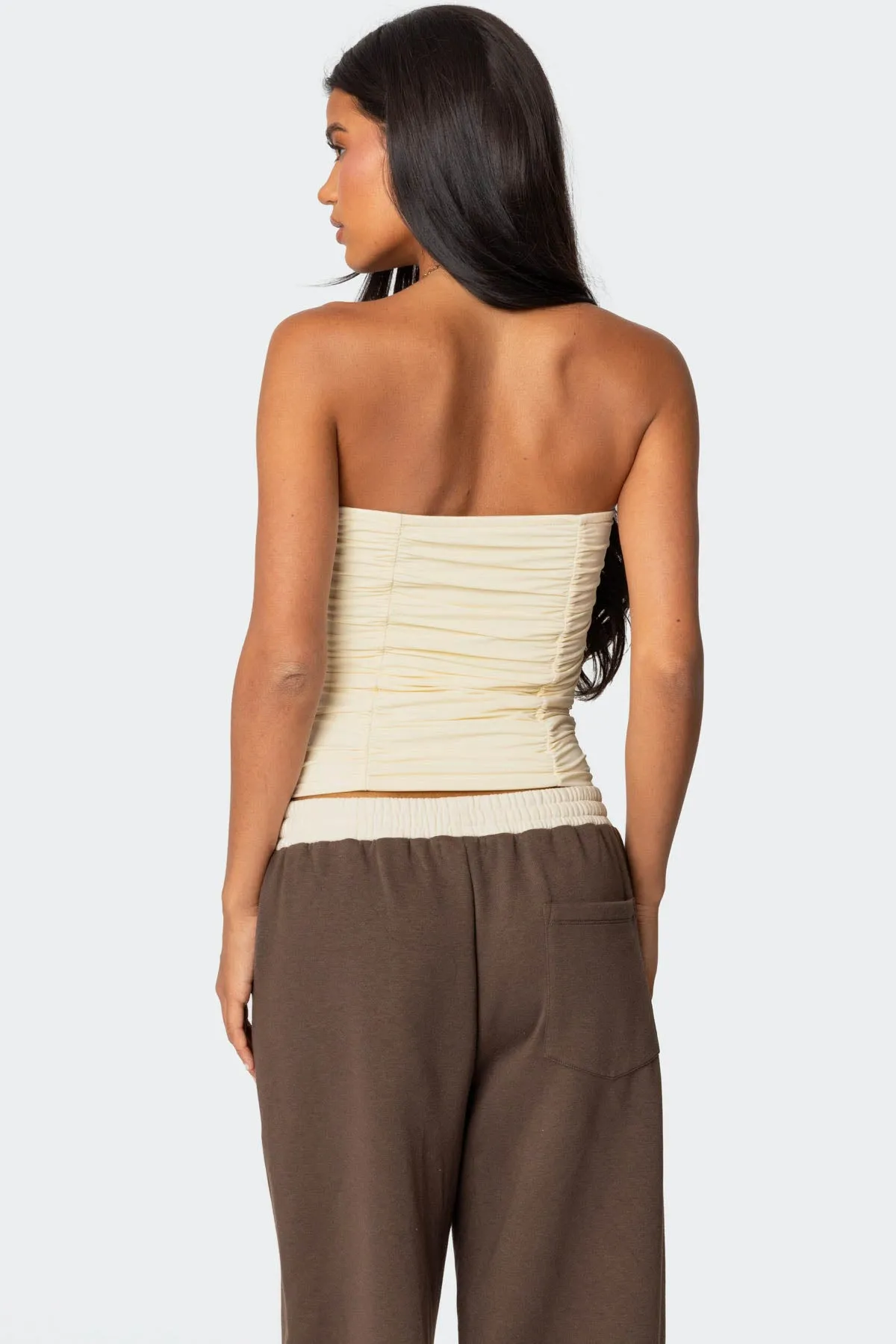Fifi Gathered Strapless Top sold by Edikted product image thumbnail 4