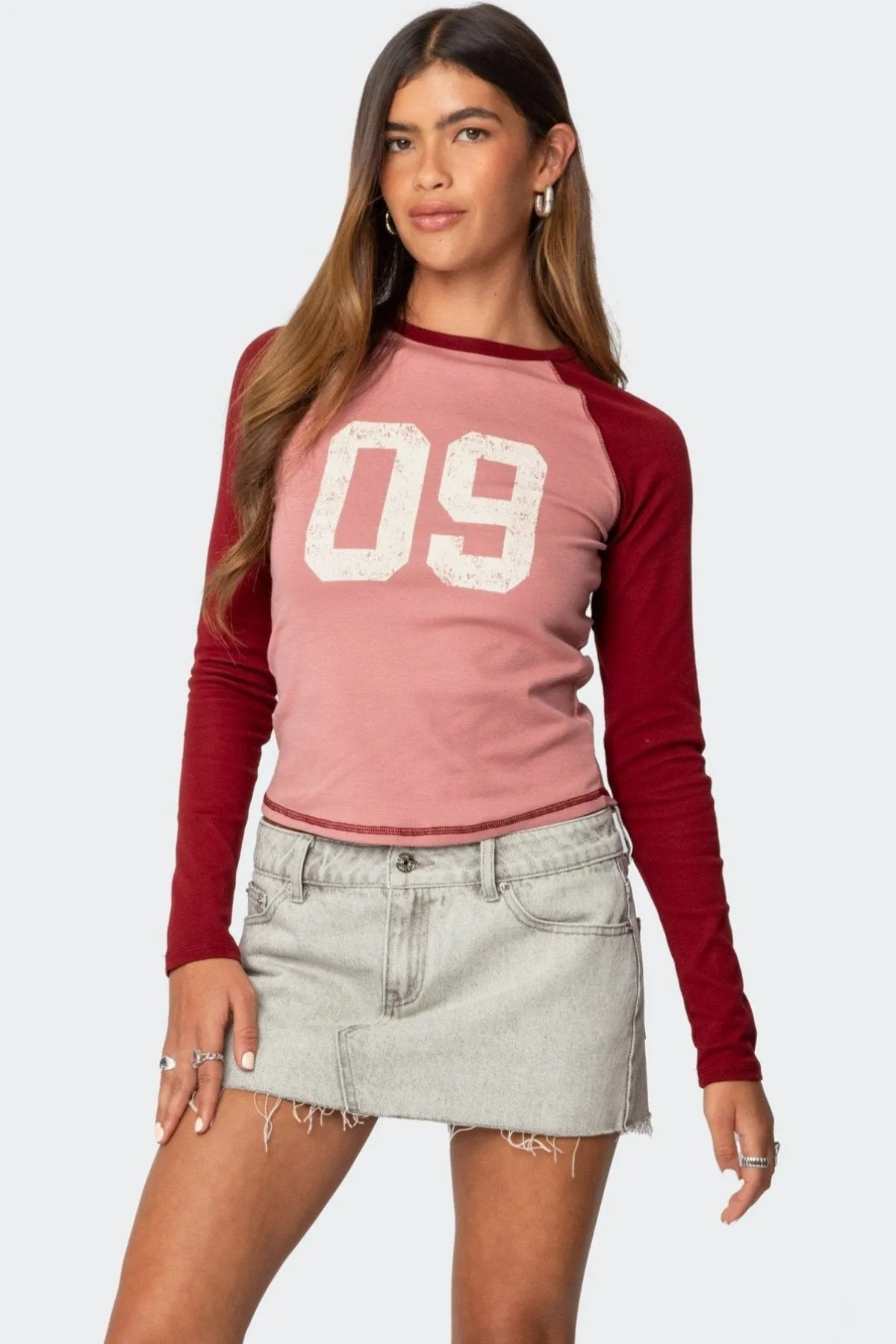 09 Raglan Long Sleeve T Shirt sold by Edikted