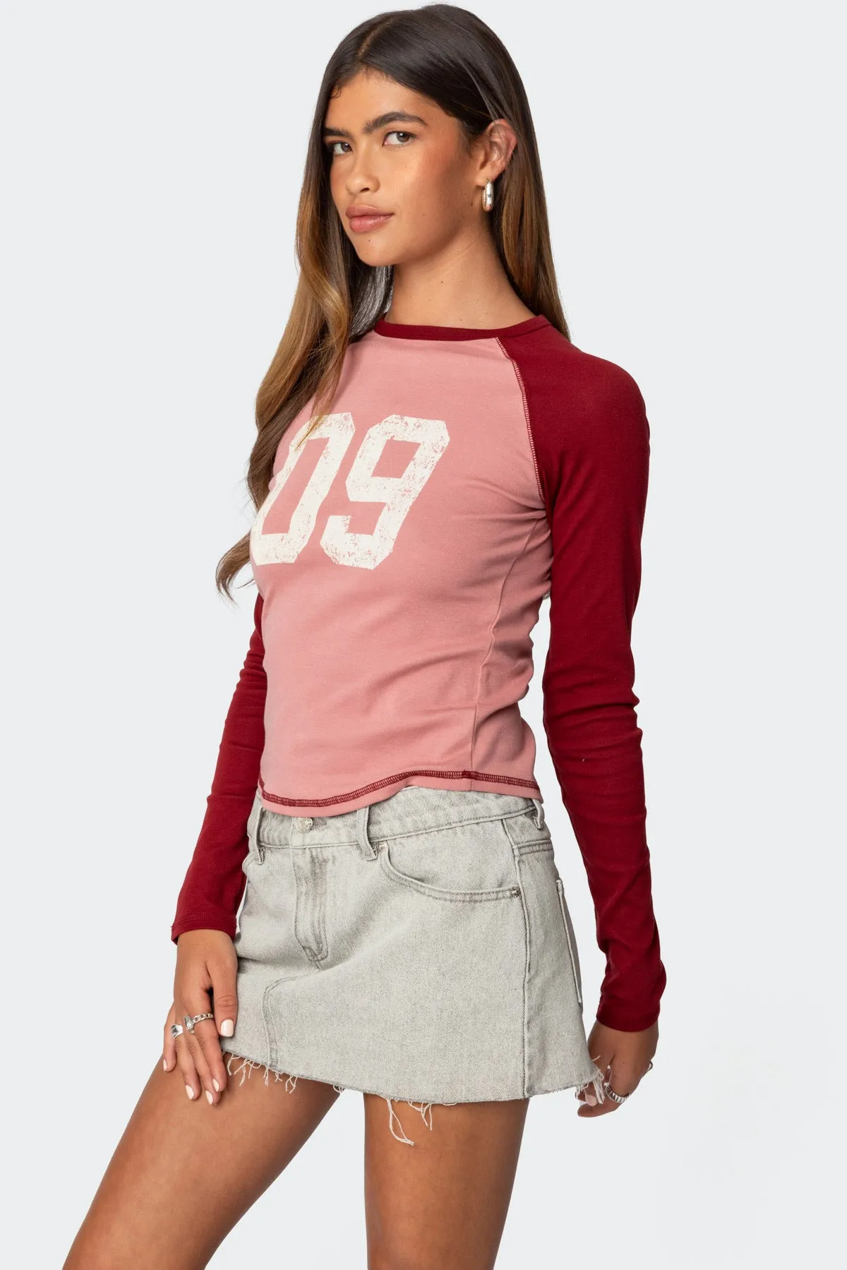09 Raglan Long Sleeve T Shirt sold by Edikted product image thumbnail 3