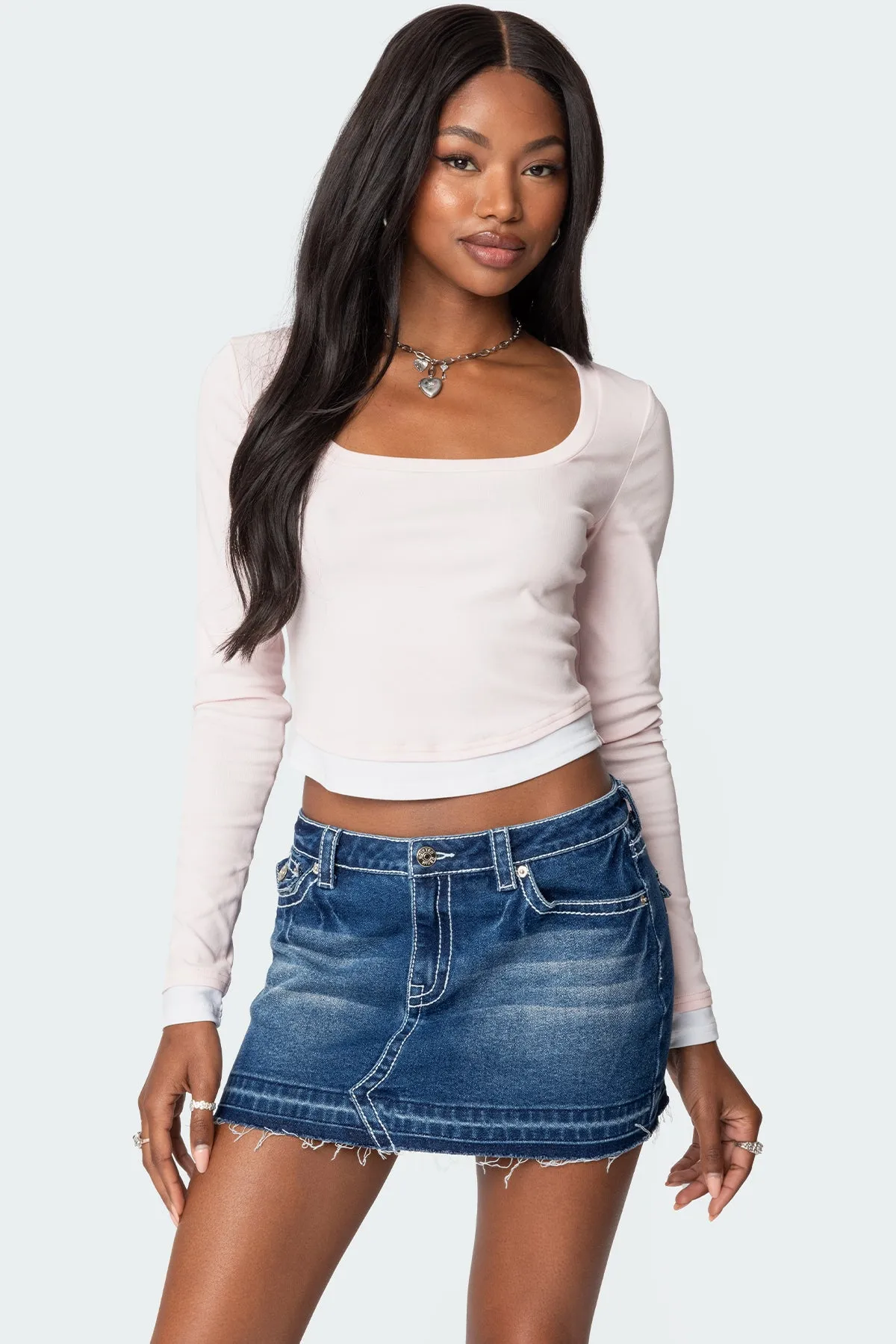 Nykita Layered Long Sleeve T Shirt sold by Edikted