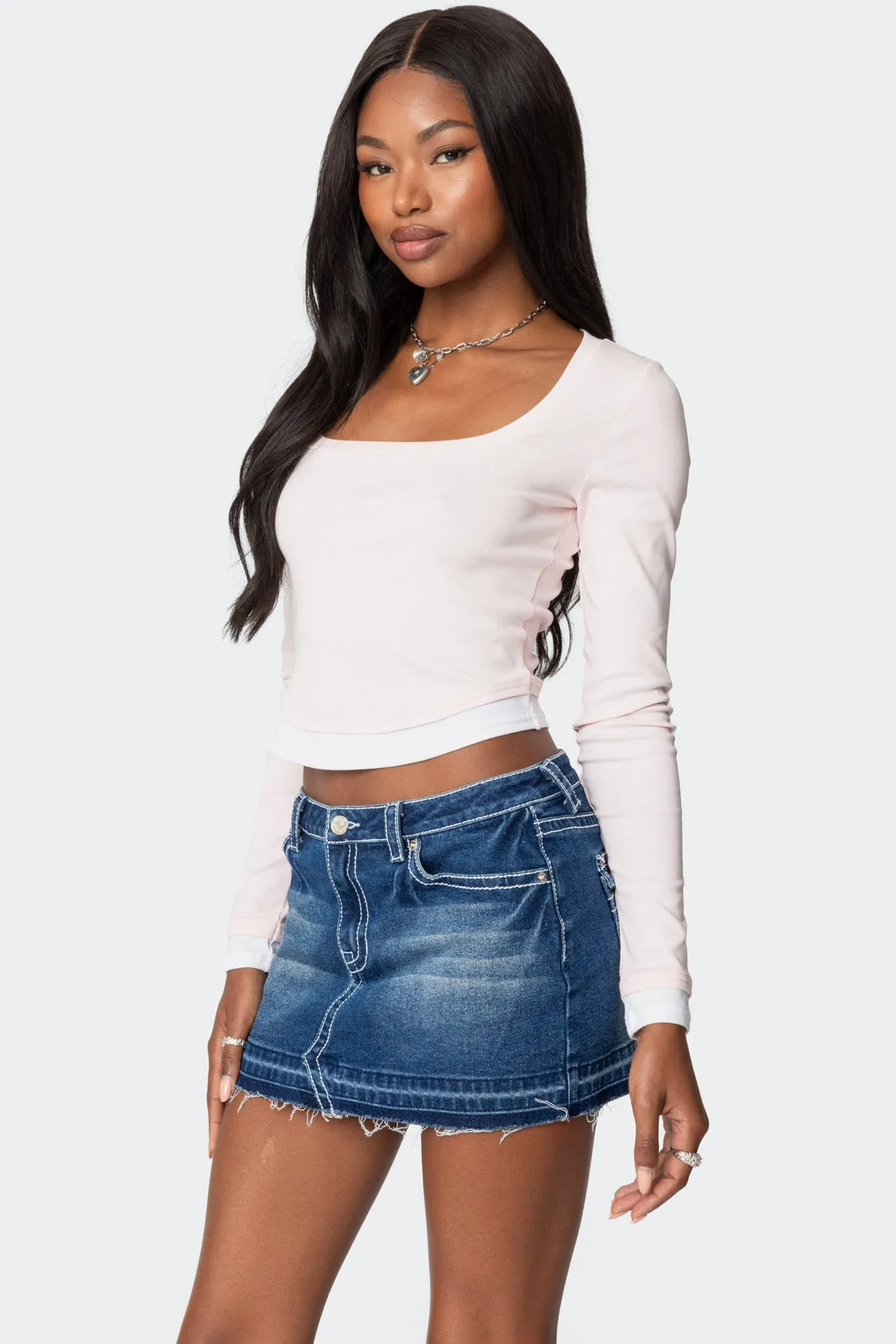 Nykita Layered Long Sleeve T Shirt sold by Edikted product image thumbnail 3