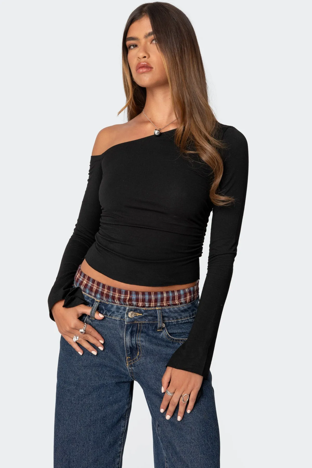 Stacie Asymmetric Long Sleeve Top sold by Edikted product image thumbnail 4