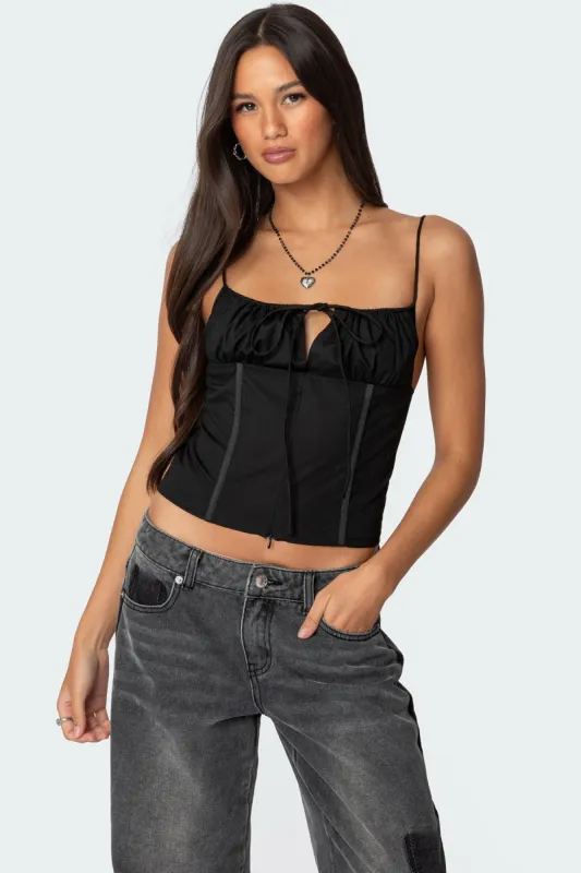 Trinitie Poplin Corset sold by Edikted