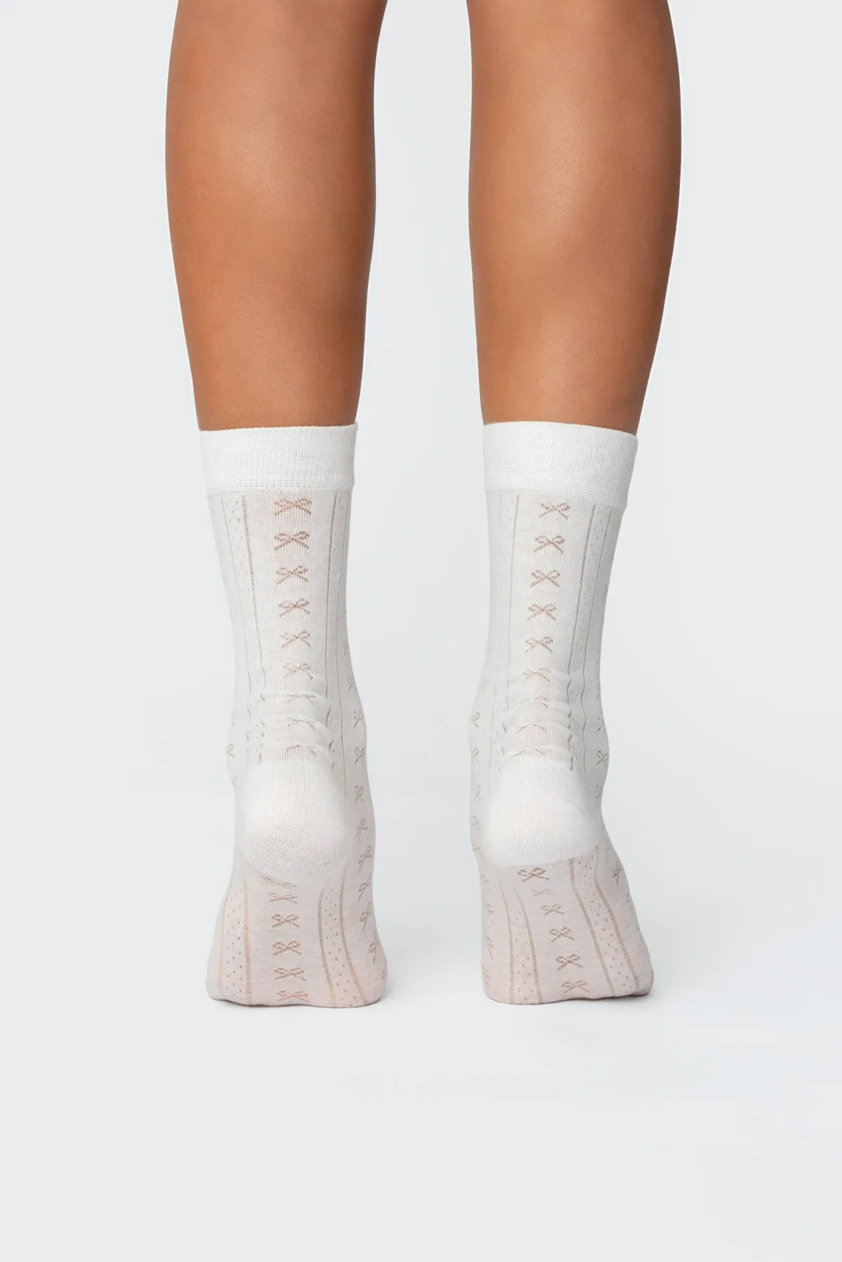 Bow Pointelle Socks sold by Edikted product image thumbnail 3