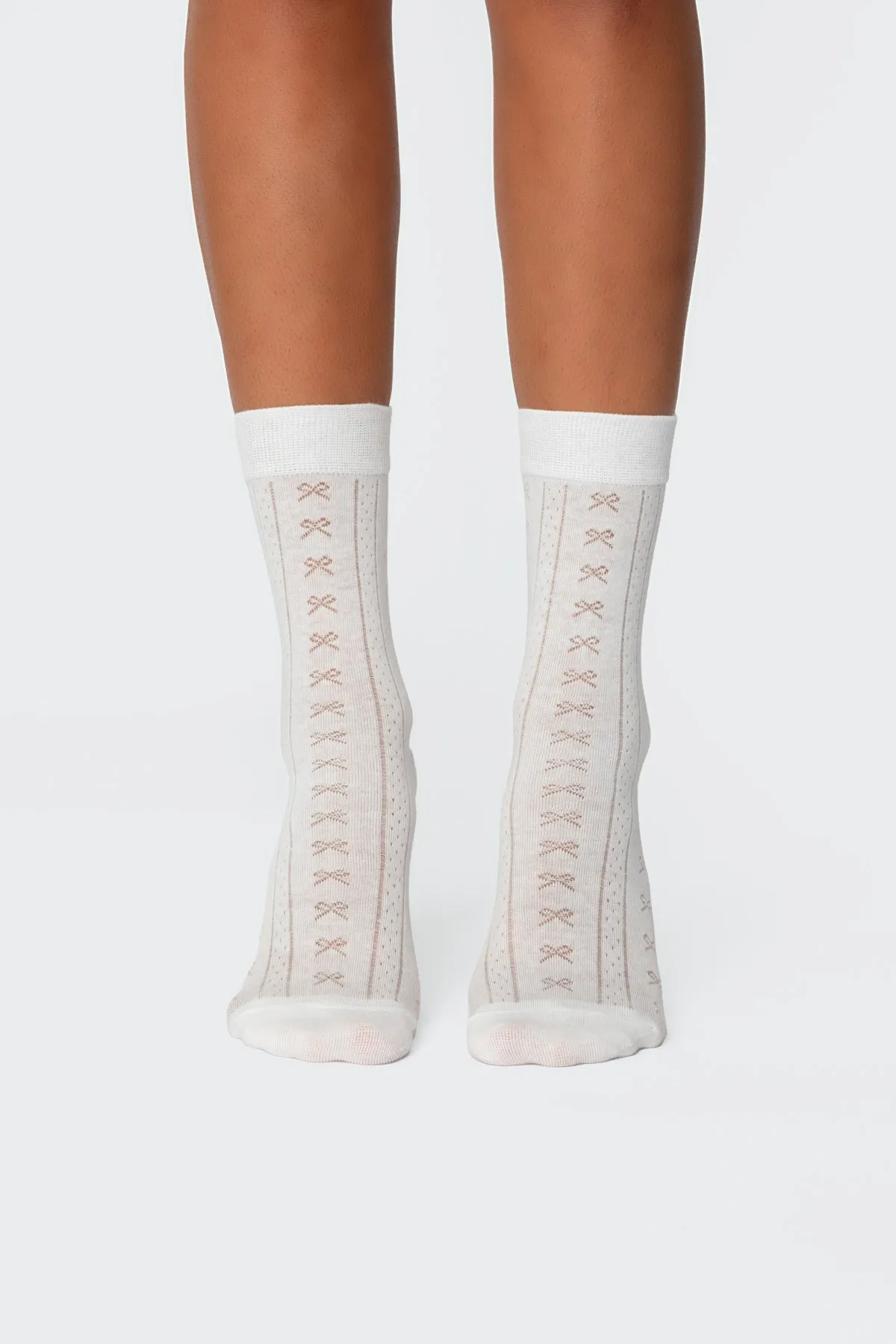 Bow Pointelle Socks sold by Edikted product image thumbnail 2