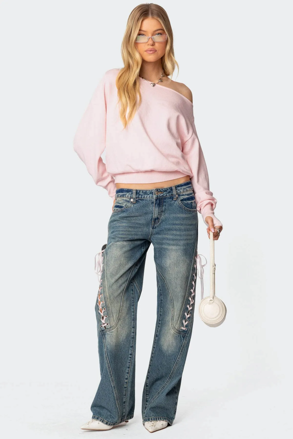 Off Shoulder Oversized Sweater sold by Edikted product image thumbnail 5