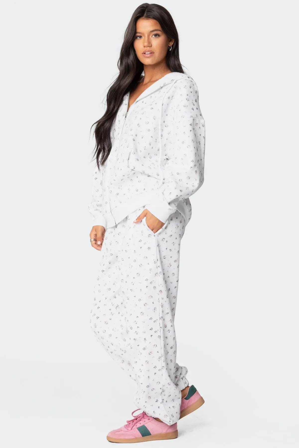 Bouquet Oversized Zip Up Hoodie sold by Edikted product image thumbnail 3