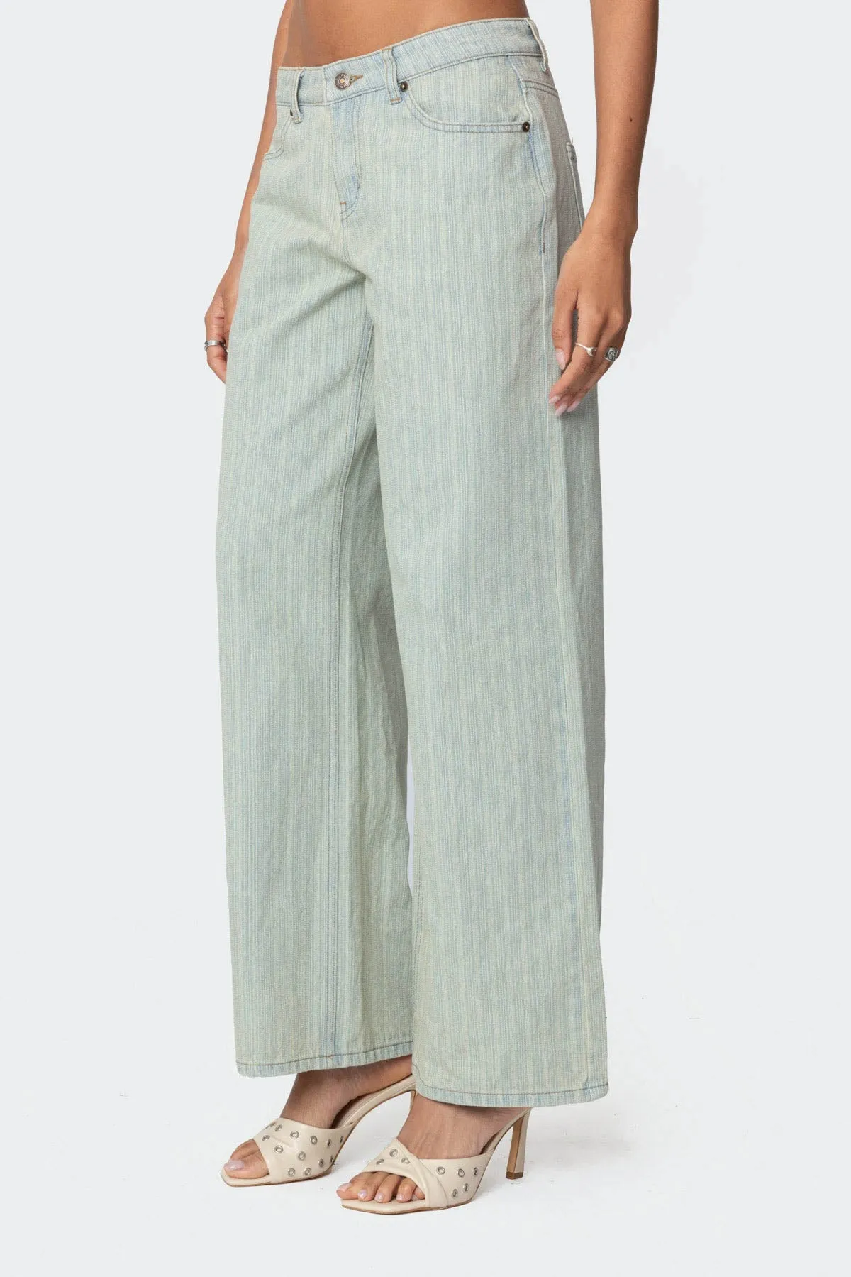 Lannah Textured Low Rise Baggy Jeans sold by Edikted product image thumbnail 4