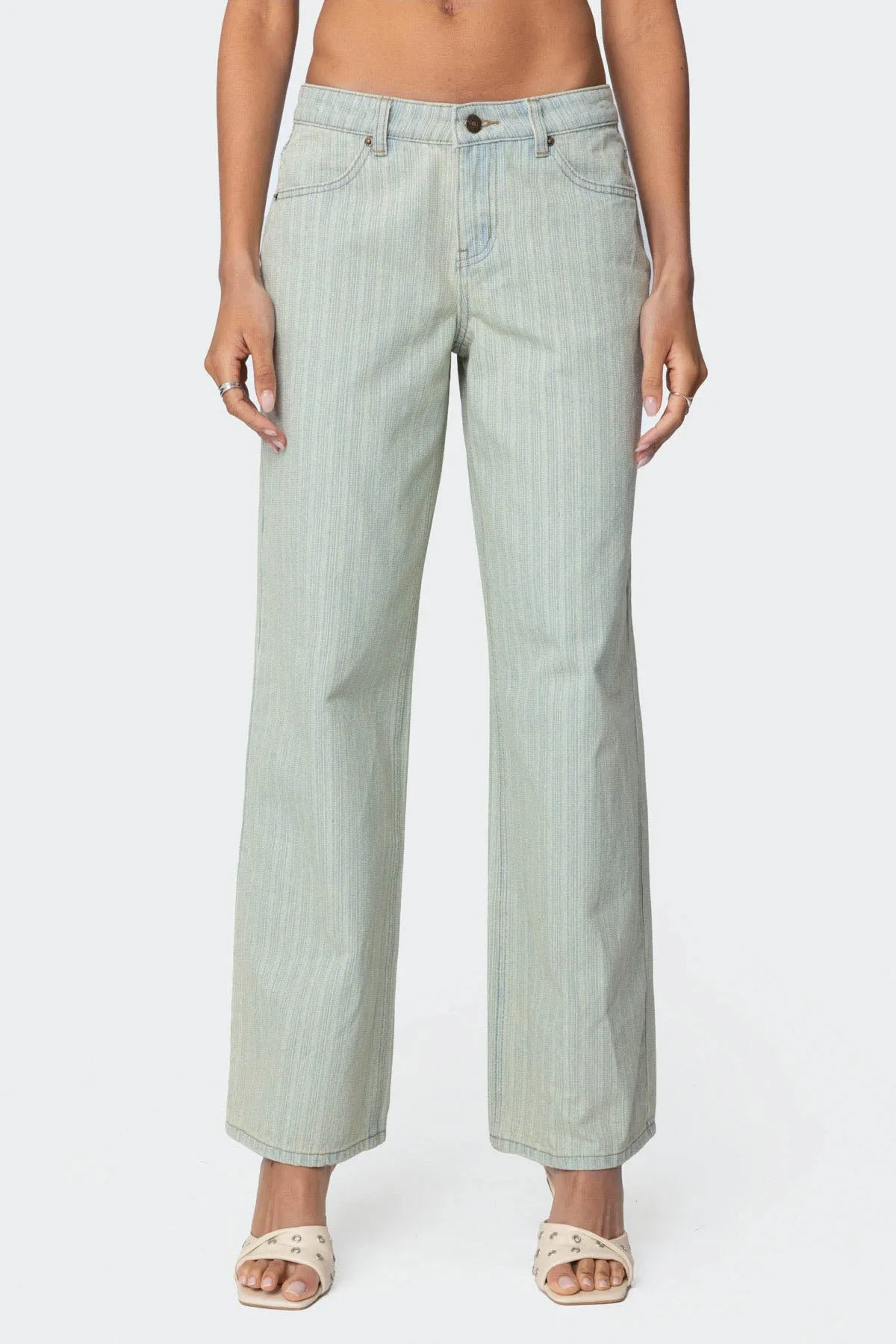 Lannah Textured Low Rise Baggy Jeans sold by Edikted product image thumbnail 2