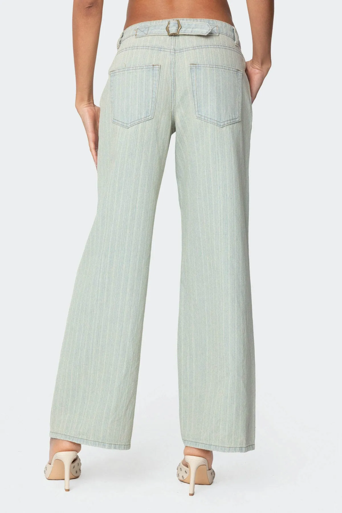 Lannah Textured Low Rise Baggy Jeans sold by Edikted product image thumbnail 5