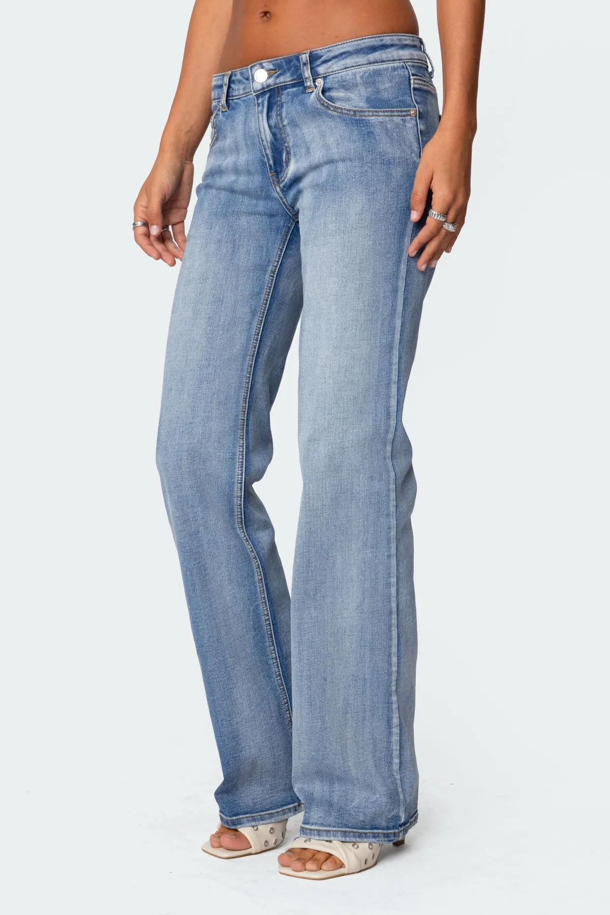 Boot Cut Washed Low Rise Jeans sold by Edikted product image thumbnail 4
