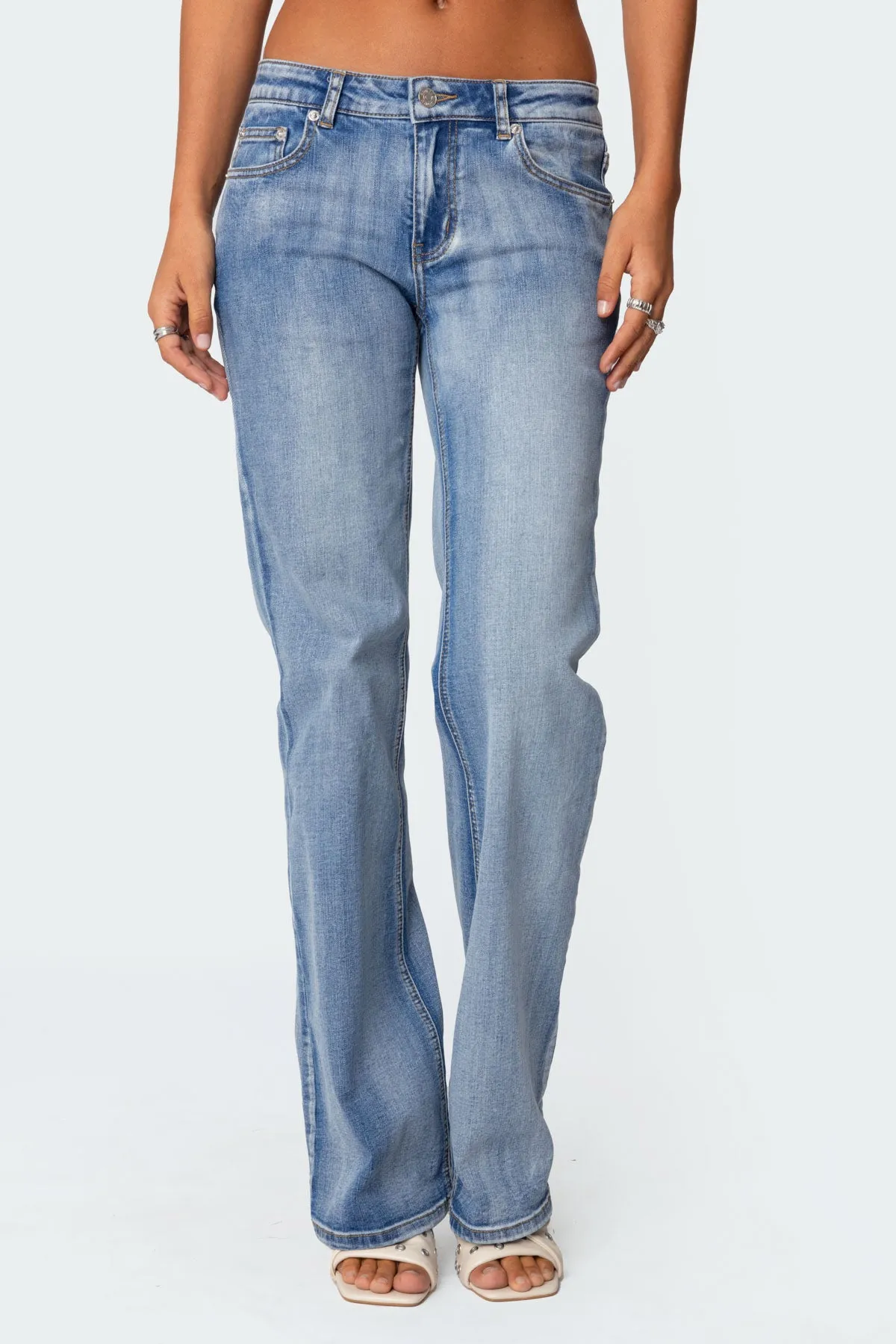 Boot Cut Washed Low Rise Jeans sold by Edikted product image thumbnail 2