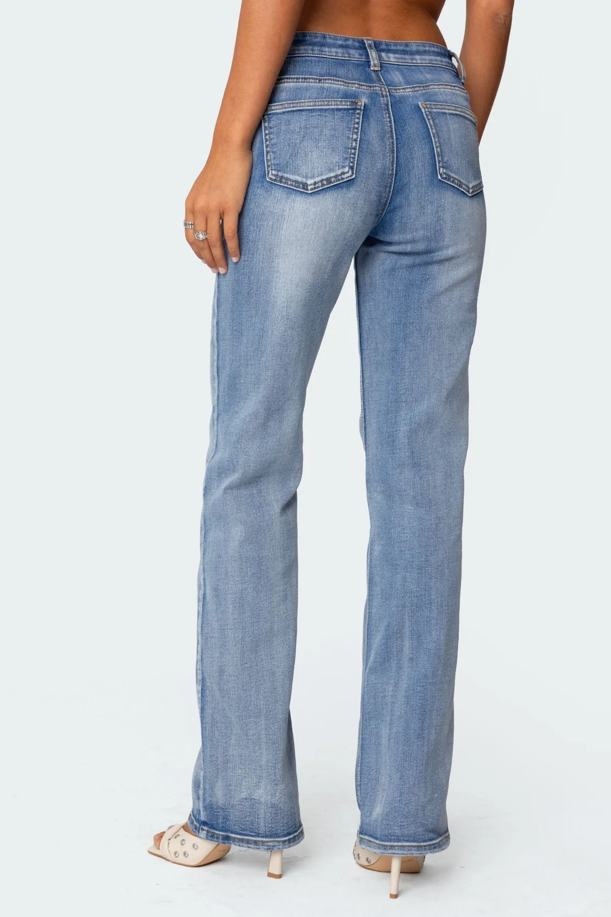 Boot Cut Washed Low Rise Jeans sold by Edikted product image thumbnail 5