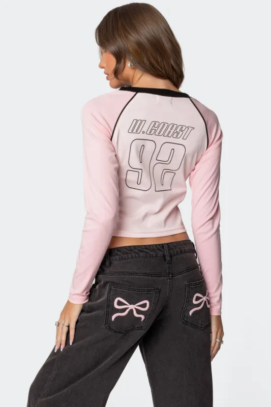 Game On Long Sleeve T Shirt made by Edikted