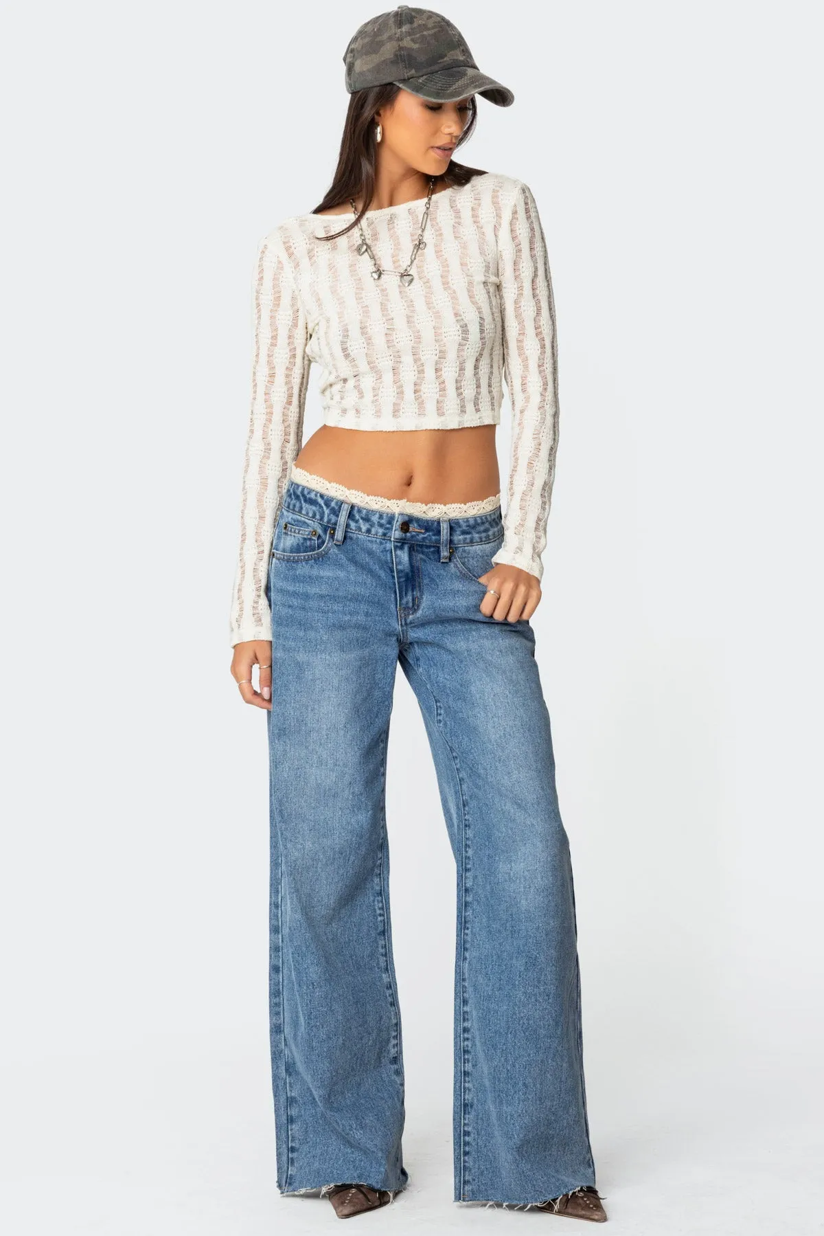 Twisted Back Textured Knit Top sold by Edikted product image thumbnail 5