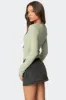 Jayde Ribbed Henley Top sold by Edikted