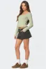 Jayde Ribbed Henley Top sold by Edikted