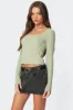Jayde Ribbed Henley Top sold by Edikted