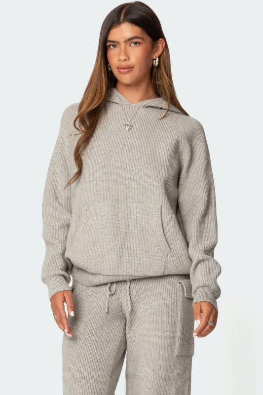 Wynter Oversized Knit Hoodie sold by Edikted