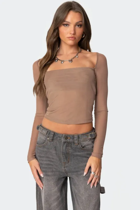 Marta Mesh Top sold by Edikted