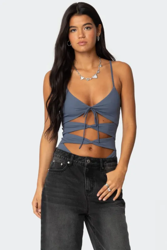 Serene Cut Out Bodysuit sold by Edikted