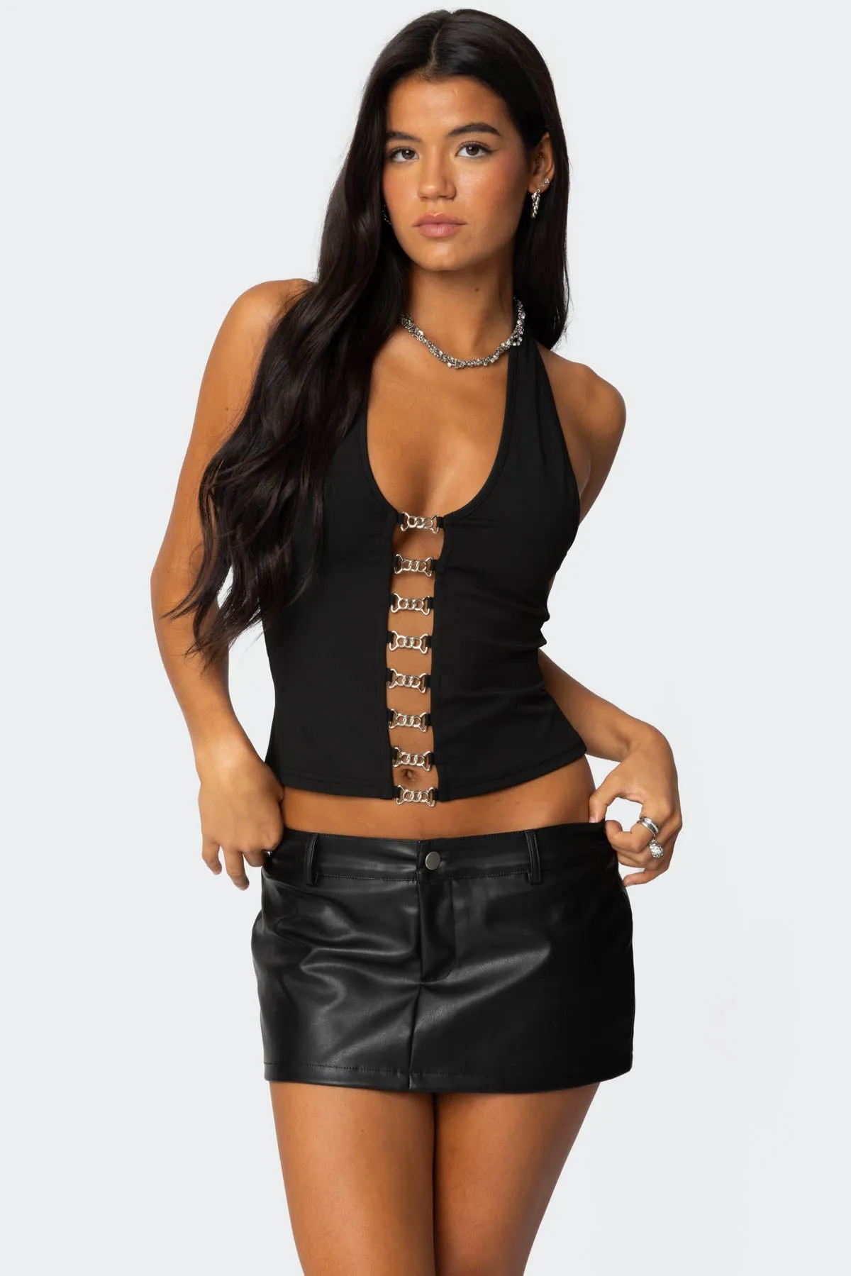 Chain Reaction Cut Out Top sold by Edikted