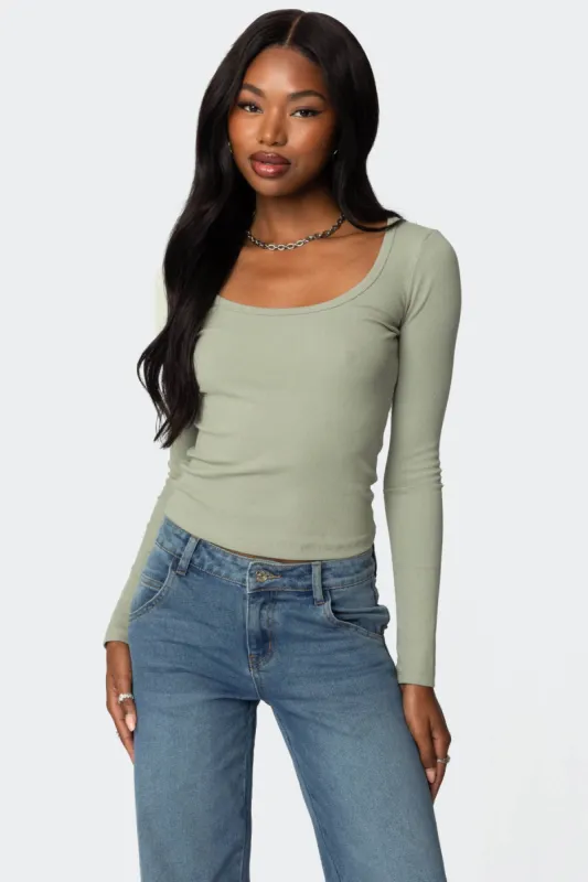 Makenna Scoop Neck Top sold by Edikted