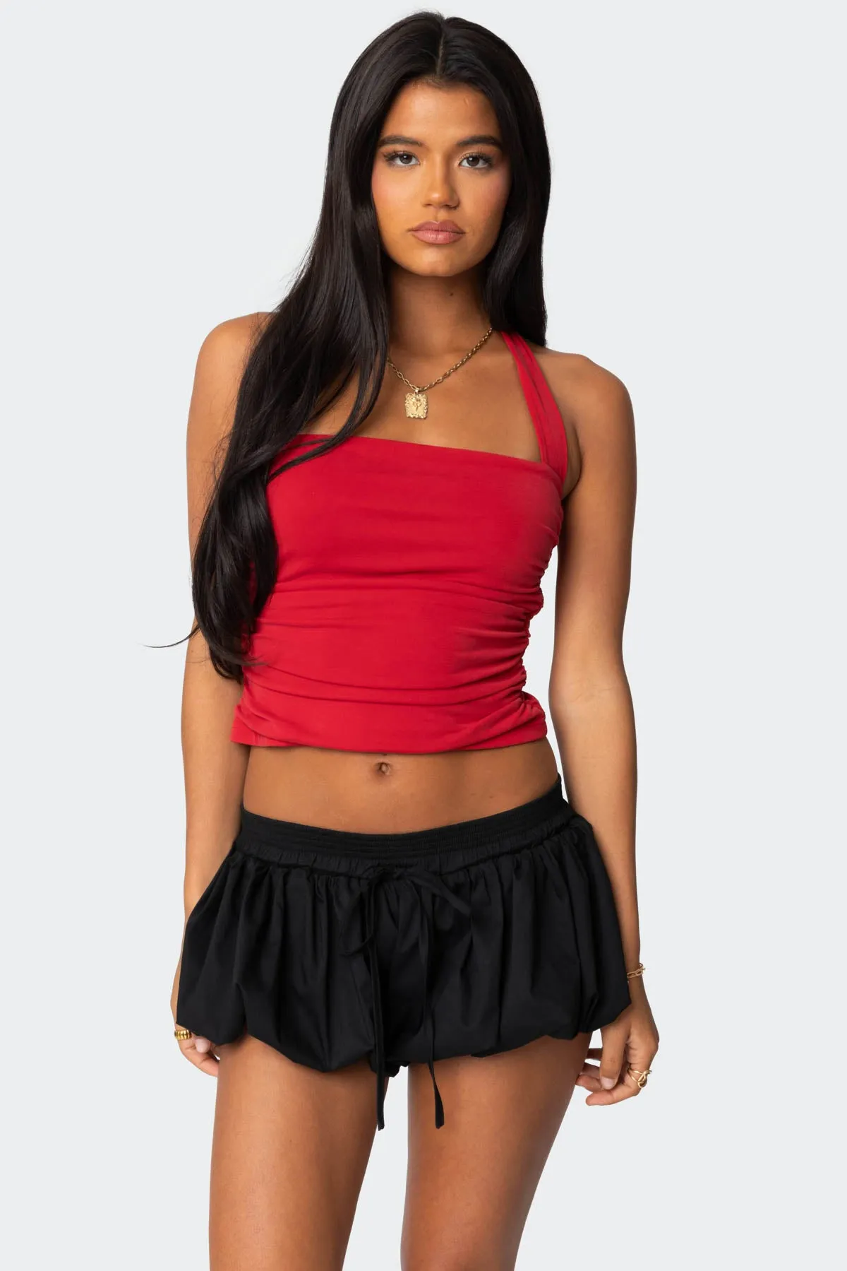 Nyrah Straight Neck Halter Top sold by Edikted