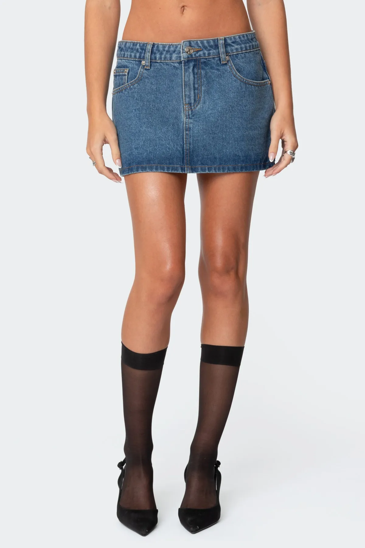 Chiara Denim Micro Skirt sold by Edikted product image thumbnail 2